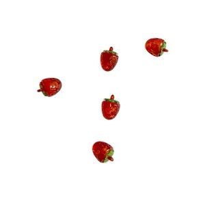3D Red Strawberry Cute Fruit Charms DIY Jewelry Earrings Necklace